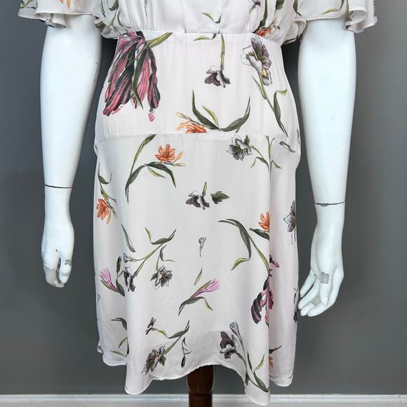 Reiss Dress Size 2 UK 6 Ruby Floral flutter sleeve jazz‎ feminine flirty - Picture 8 of 14